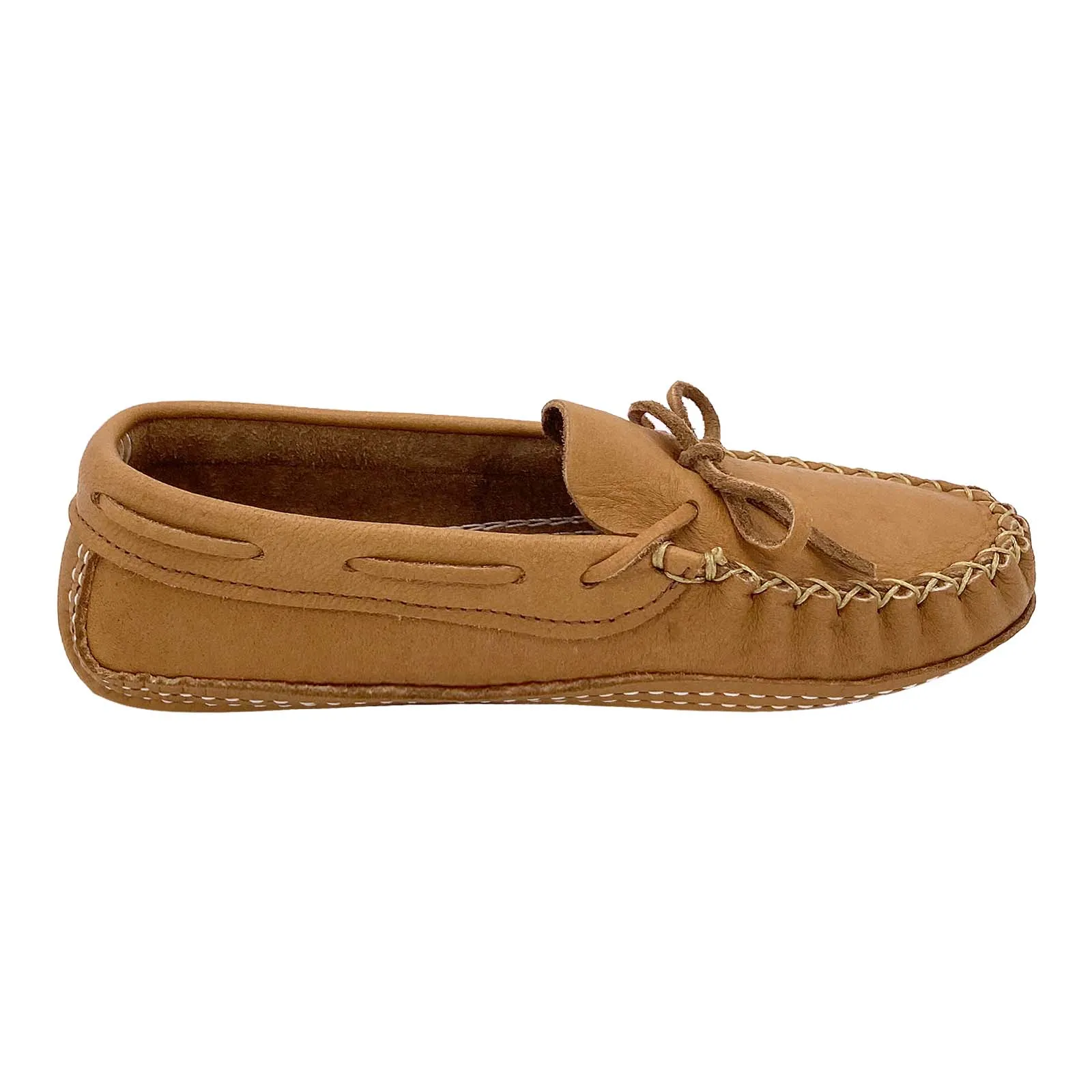 Wide Leather Moccasins for Women with Cork Soft Sole