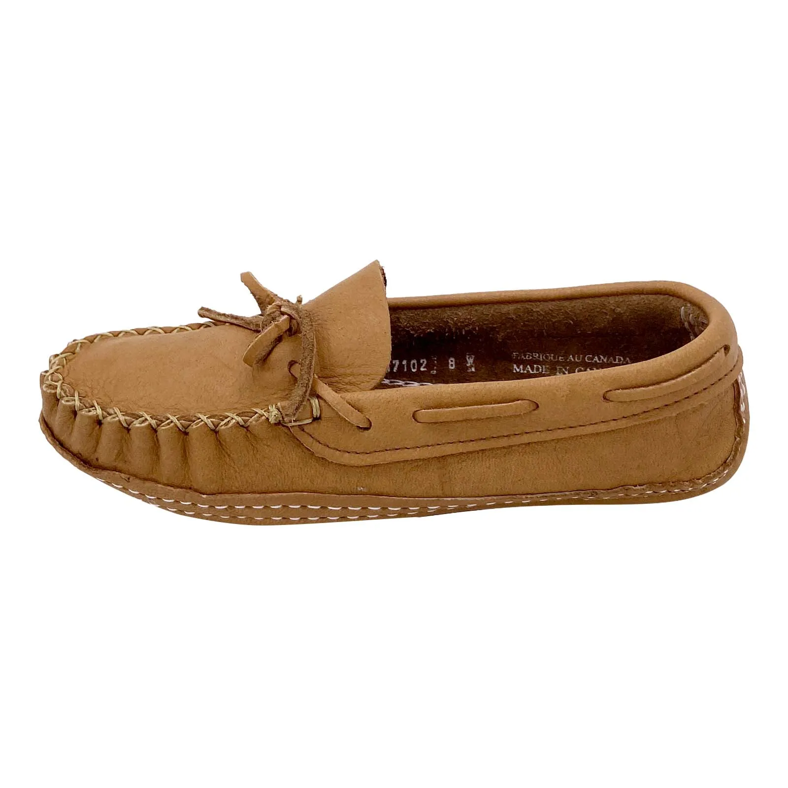 Wide Leather Moccasins for Women with Cork Soft Sole