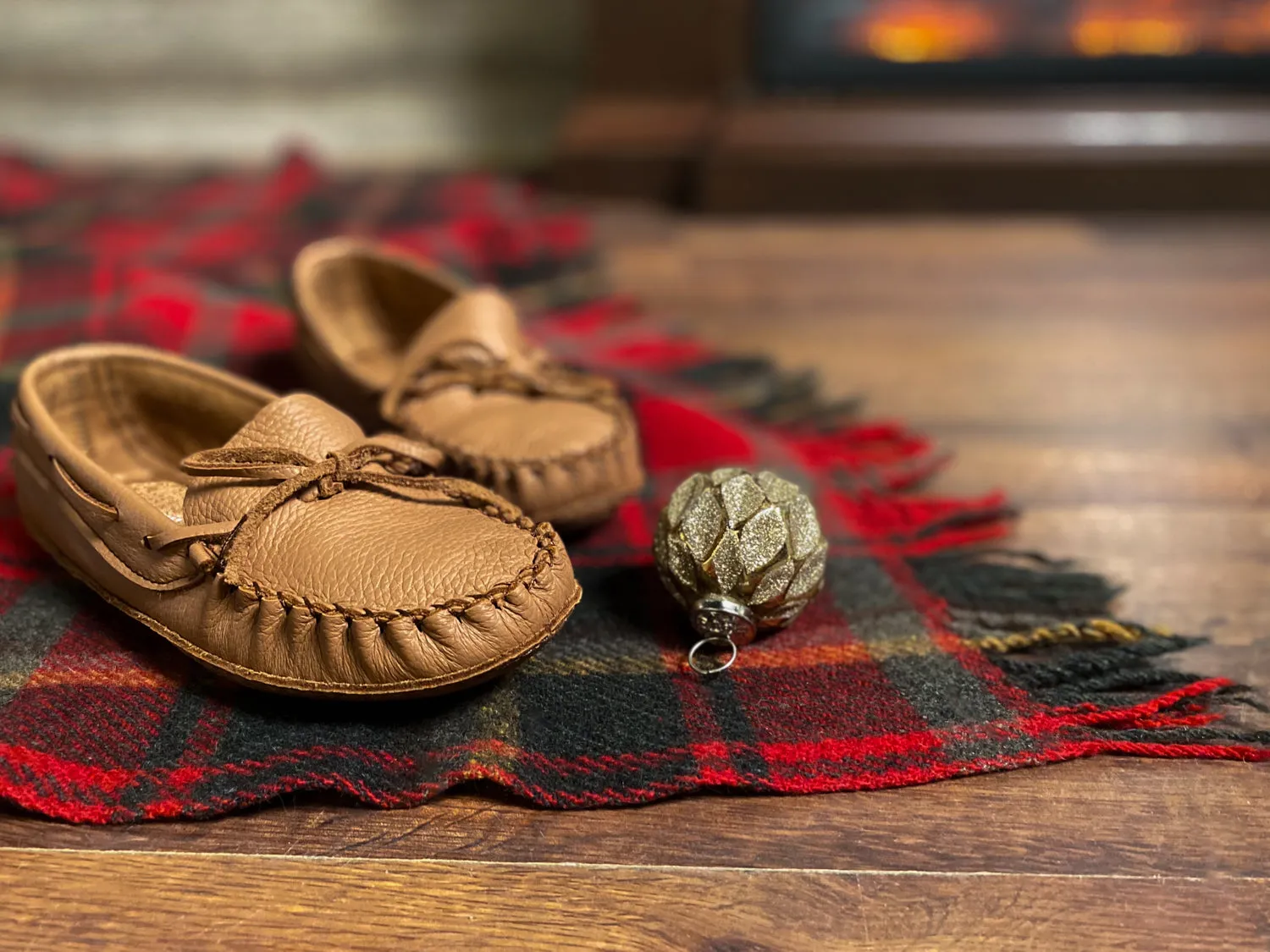 Wide Leather Moccasins for Women with Cork Soft Sole