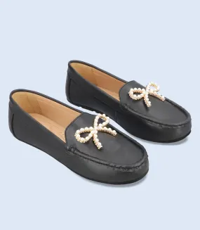 Women's Black Comfort Moccasins BW9640