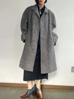 Wool Overcoat - Blue Gray Tweed