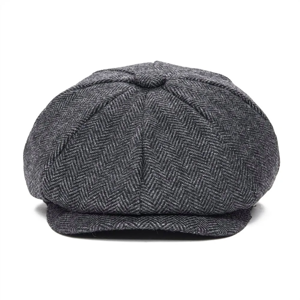 Xituodai Woollen Tweed Kid Newsboy Cap Boy Girl Herringbone Child Flat Cap Small Size Infant Toddler Youth Beret Hat Boina 001