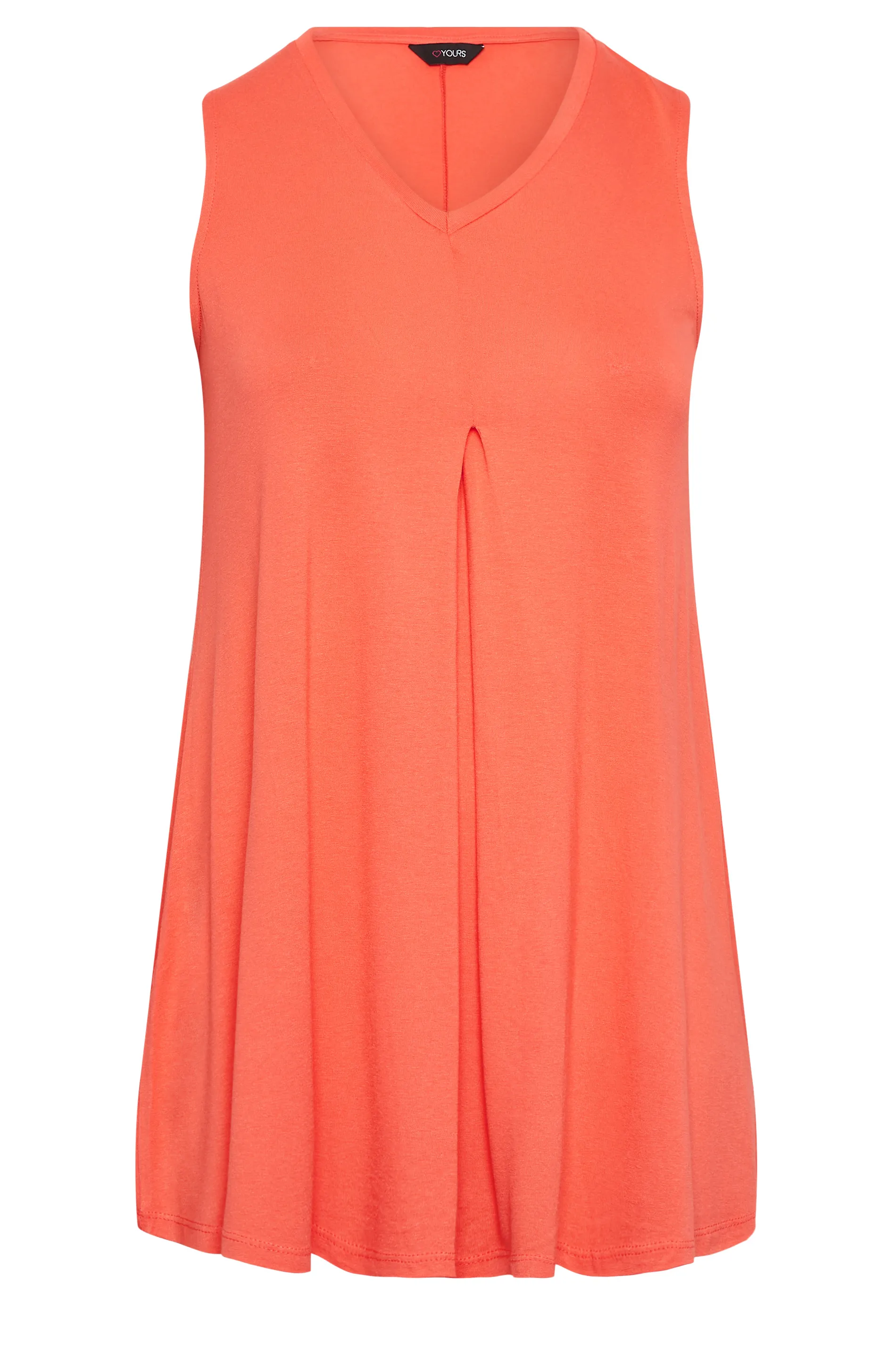 YOURS Curve Orange Pleat Swing Vest Top