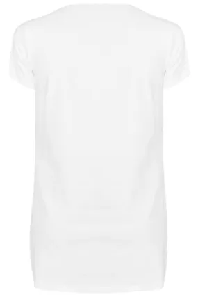 YOURS Curve White Longline T-Shirt