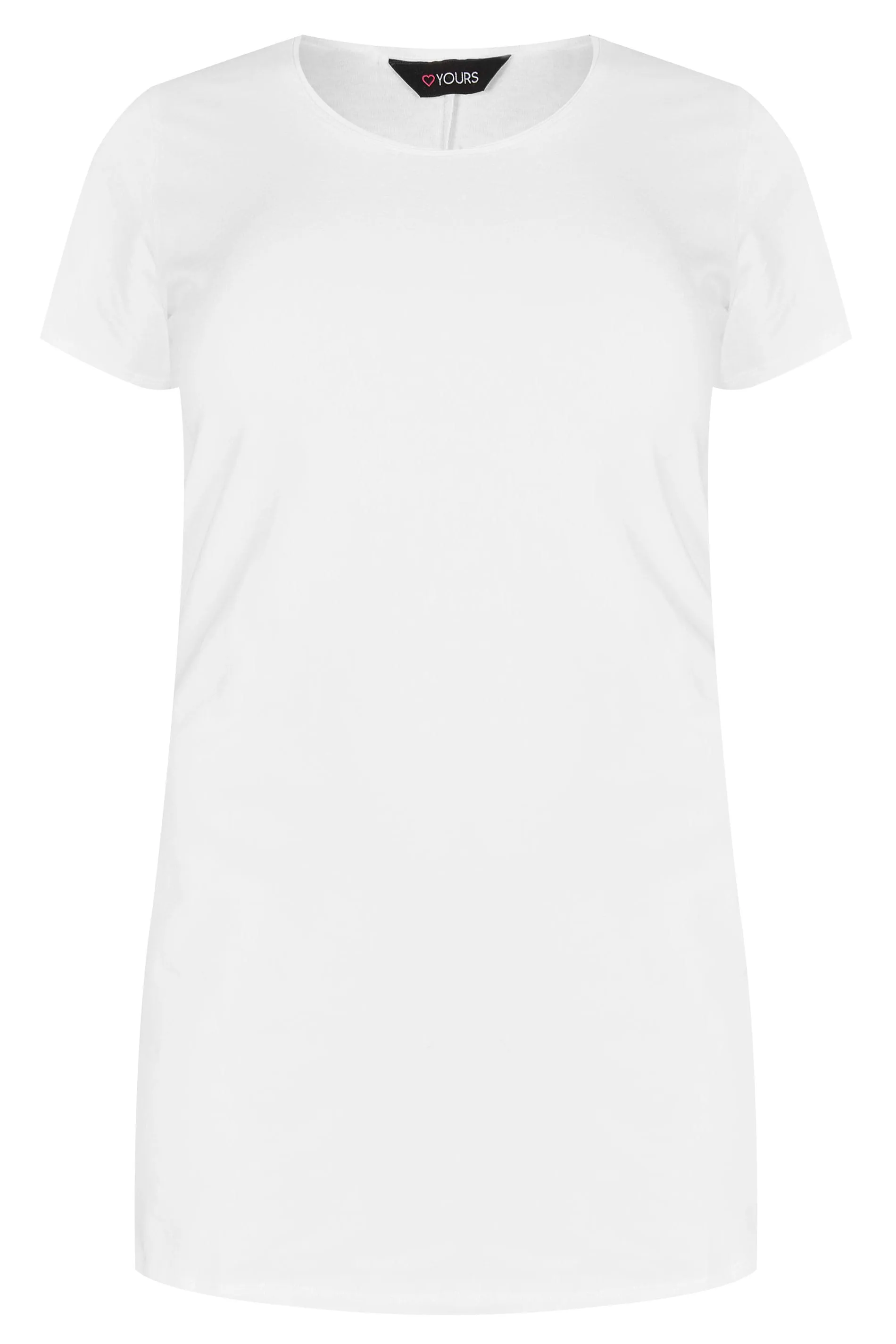 YOURS Curve White Longline T-Shirt