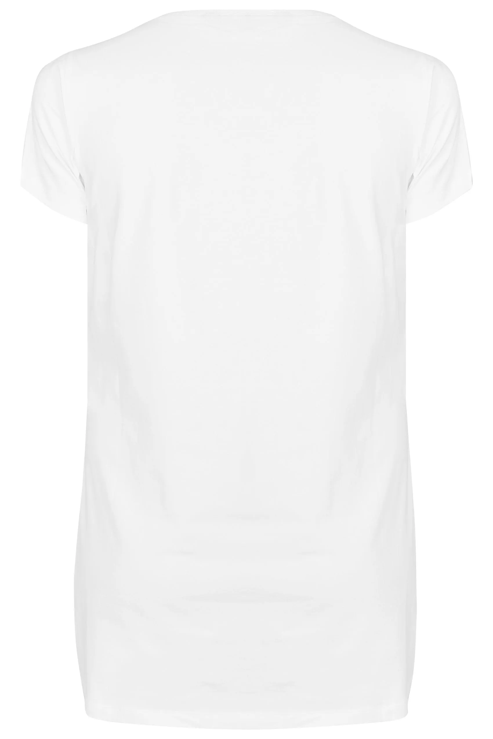 YOURS Curve White Longline T-Shirt