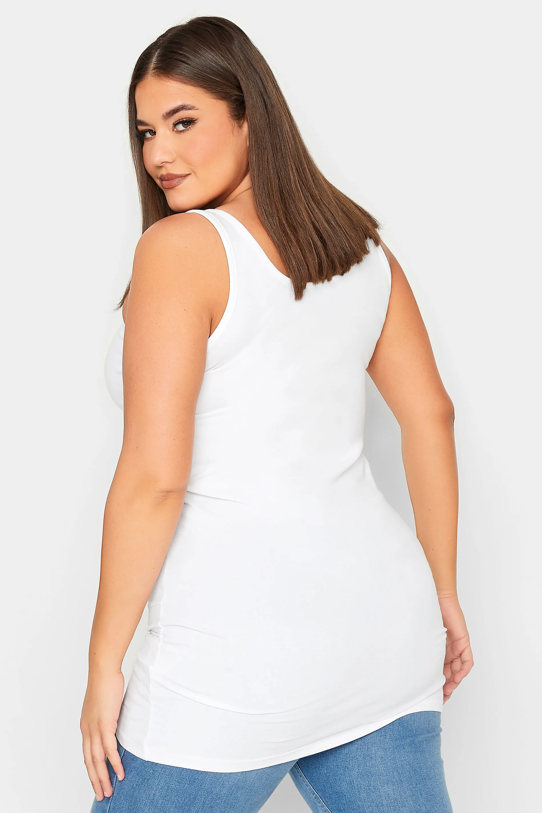 YOURS Curve White Longline Vest Top