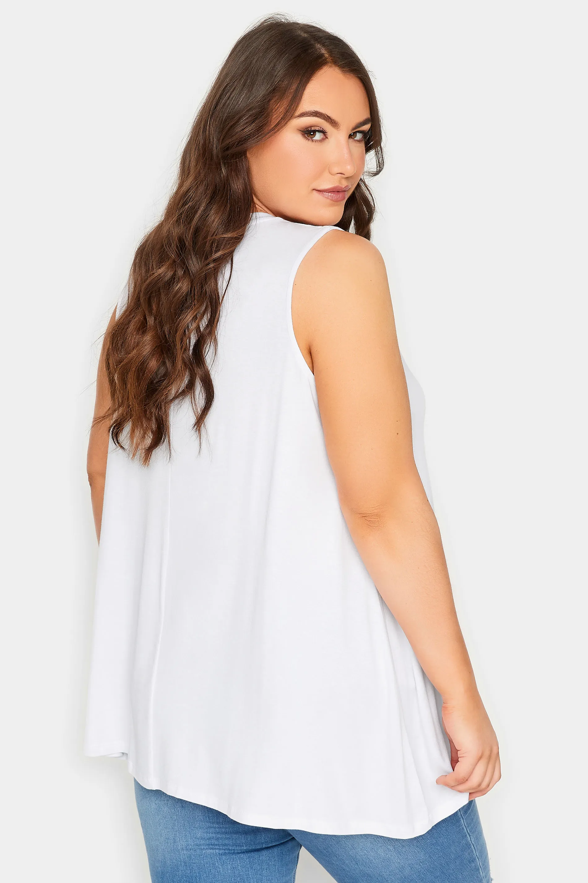 YOURS Curve White Swing Vest Top